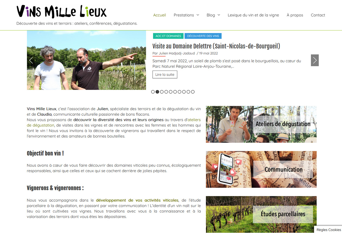 création de site web vin